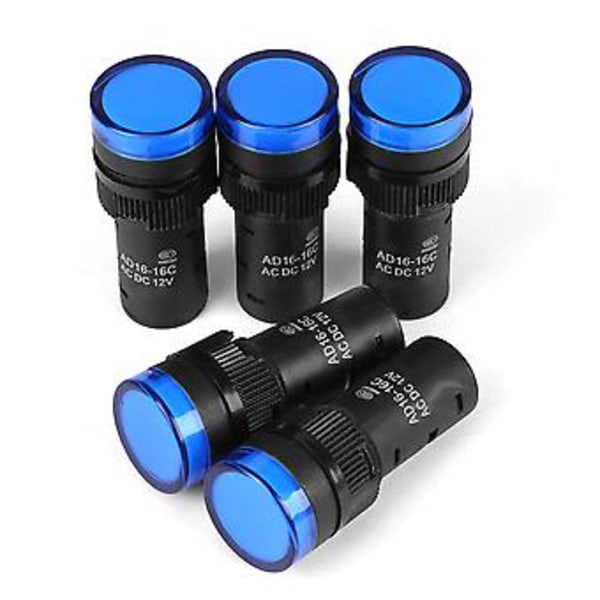 20 stk. 12V LED Indikator Signal Advarsel Alarm Nødlys Lampe Blå
