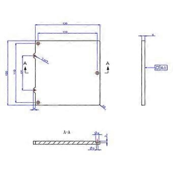 Opvarmet Seng Støtteplade Aluminium Fjederplade Platformplade 120x120x6mm Metal 3D Printerdel til Voron V0 V0.1 Z-akse
