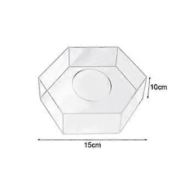 Akryl Tårtbricka Hexagonal Tårtfat DIY Tårtpåfyllningsbar Skiva Bas Klar Tårtställ Dekorationsverktyg 15X15X10CM