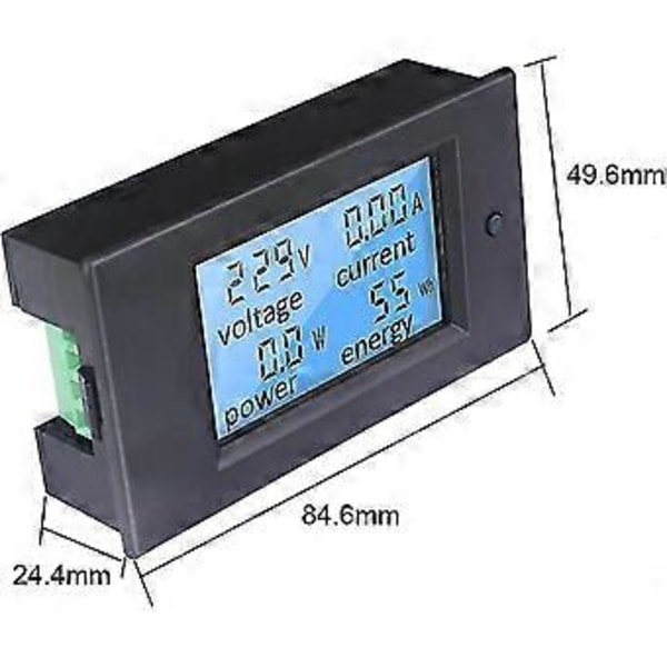 Digital Voltmeter Ammeter AC 80~260v 100A CT Spänning Ström Effekt Energimätare Testare Panel, Volt Amp Watt Mätare LCD Display (1st, Svart)