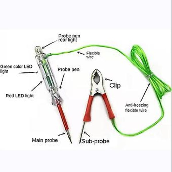 Kretstestare 12V DC Bilreparation Testpenna Ljus Krets Multifunktionell LED Testpenna Kretsdetektering