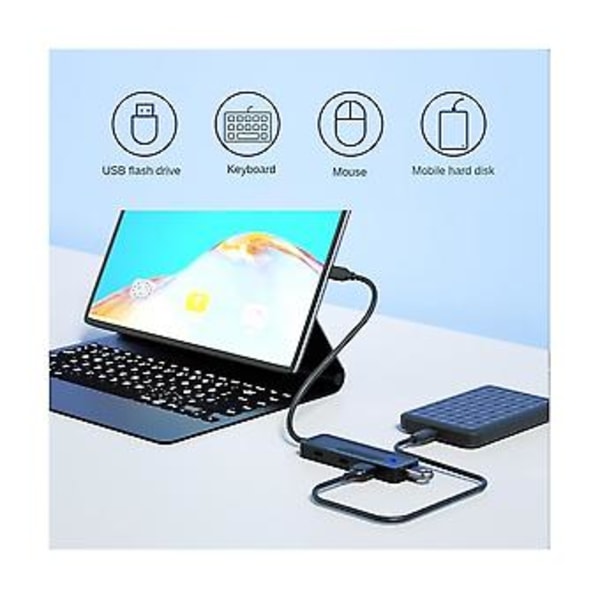 Tietokoneen 6-in-1 USB-laajennin 10 Gbps nopea tiedonsiirto USB-C-jakaja USB 3.