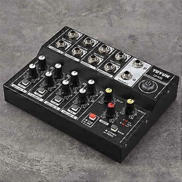 Professionell Ljudmixer 8 Kanaler 48V Fantommatning Reverb Mixningskonsol USB-spelare Musik Stereo