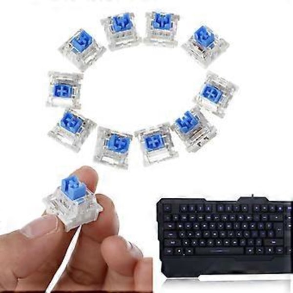 10 st Vattentäta Blå Brytare Mekanisk Tangentbordsbrytare 3-Pin Ersättning För Gateron Cherry MX