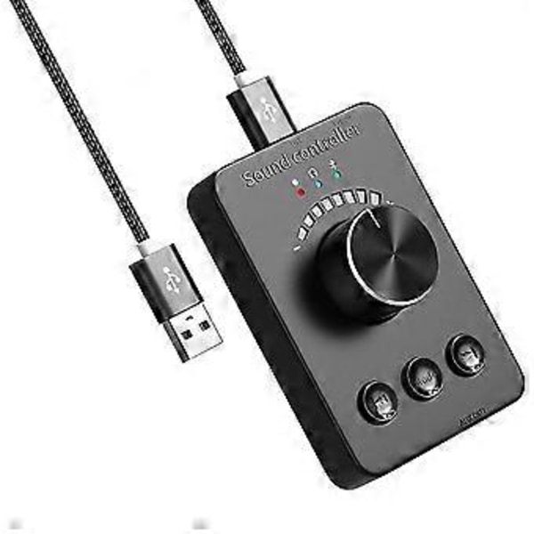USB-äänenvoimakkuuden säädin, ulkoinen USB-äänikortti, Bluetooth 5.1 -lähetin, ei vaadi ohjainta (Windowsille