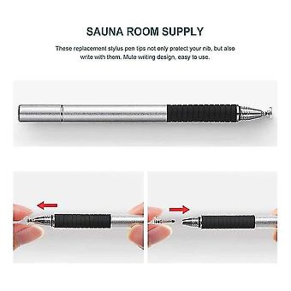 12 st Universal Spets Kapacitiv Stylus Pekskärm Penna Spetsar Silikon Ersättningspenna Spets För Mob