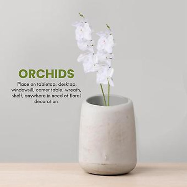 2 st 96 cm Konstgjorda Real Touch Orkidéer Blommor 9 huvuden Latex Phalaenopsis Stjälkar För DIY Bröllop