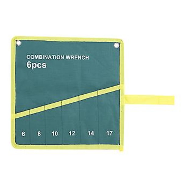 Multi Pocket Canvas Rulle Op Værktøjsopbevaring Taske Skruenøgle Tang Nøgleholder Organizer (6 Lommer)
