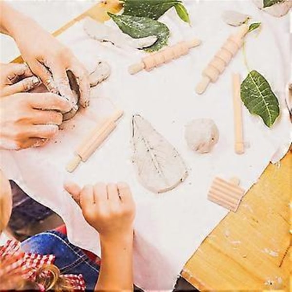 12 st Lera och Deg Verktyg Lek Tillbehör Inkluderar Rullar Hammare Party Pack Trä Keramik Verktyg Stämplar för Lerkonst