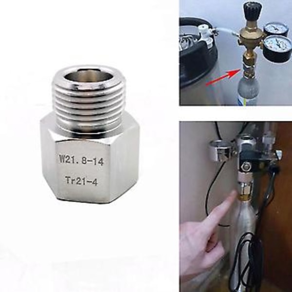 1x Co2 Tank Adapter Messing Cylinder Hun Cga 320 Til Han W21.8 Konverter Connector Co2 Regulator O