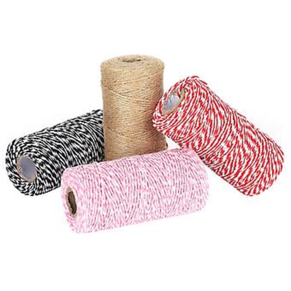 4 st Förpackningssnöre Rep Tvinnad Bomull Baker Twine Sladd DIY Hantverk Handgjorda Tillbehör