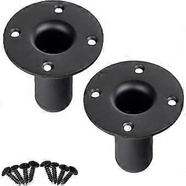 Högtalarstativ Topplock, Metall Högtalarskåp Stolpfäste, PA/DJ Stativ Högtalarstativ Monteringsadapter 107x84mm (2-pack Svart)