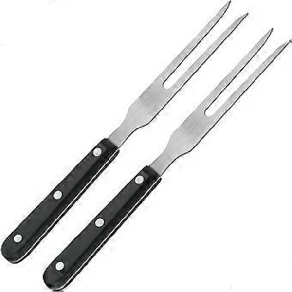 2 Stykker Kødgaffel i Rustfrit Stål, med Plastikhåndtag Serverings Grillgaffel (h-4)