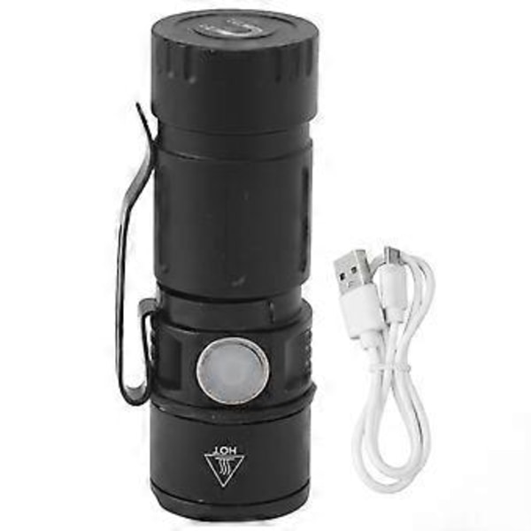 Ficklampa i fickformat, Liten ficklampa USB Uppladdningsbar Mini Ficklampa LED Ficklampa Användarvänlig Design
