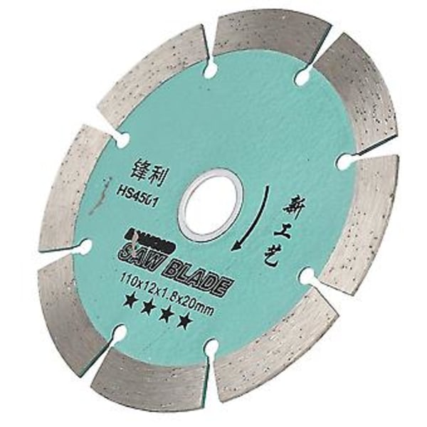 12T Timanttinen pyörösahanterä, 110x12x1,8mm, vihreä keraamisten laattojen leikkuukiekko kodin sisustukseen ja tee-se-itse-projekteihin, kestävä ja tarkka