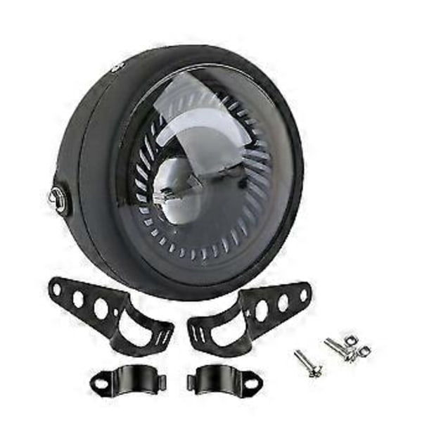 Motorsykkel Cafe Racer Bobber 6,5 tommers LED-frontlys Spiral Hvit Sidemontert Brakett