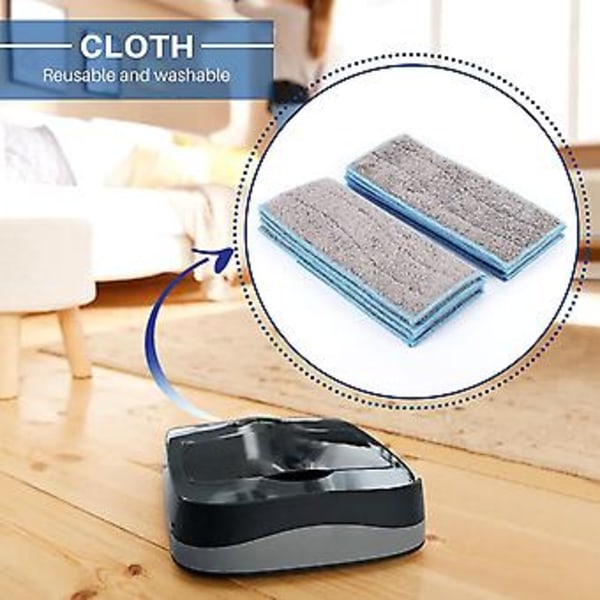 8 Pakk Vaskbare og Gjenbrukbare Moppeputer Kompatible med I Braava Jet M6