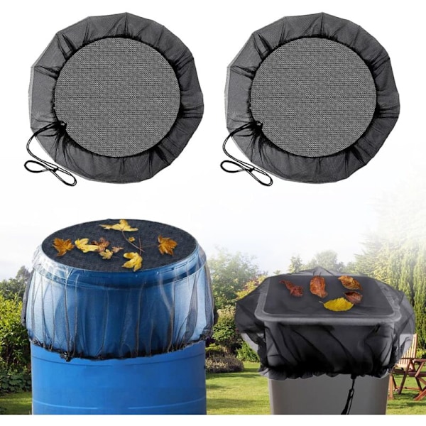 2 Pieces Rain Barrel Net, Rain Barrel Cover with Drawstring, Round Rain Barrel Cover, Protection Against Mosquitoes and Leaves (80 cm)