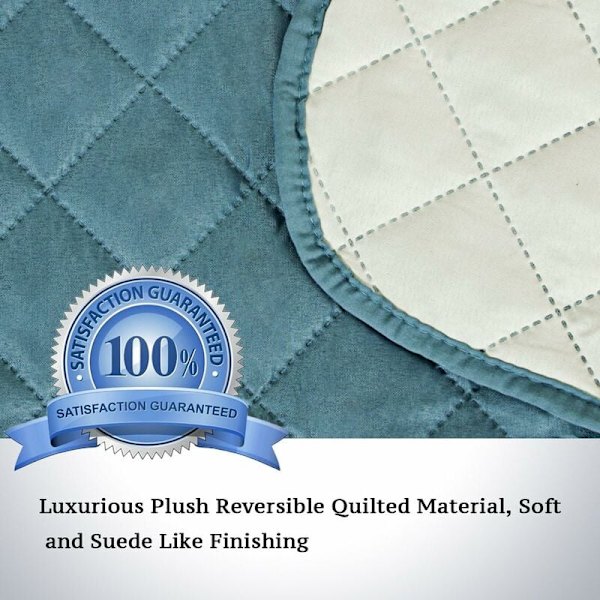 Reversibel quiltad möbelskyddsskydd, sofföverdrag för 3-sits soffa med 2\" elastiskt band, sofföverdrag 3-sits Machin