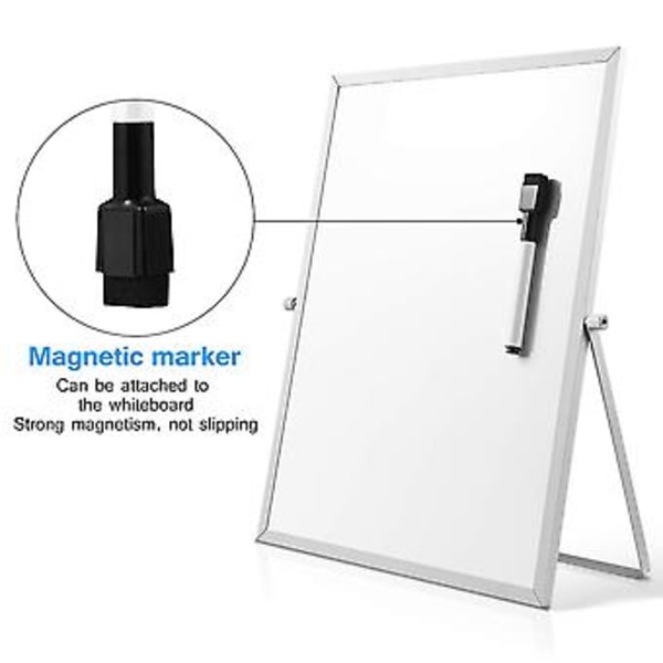 Whiteboard med D for skrivebord, dobbeltsidig tavle, PLR-stativ for skole