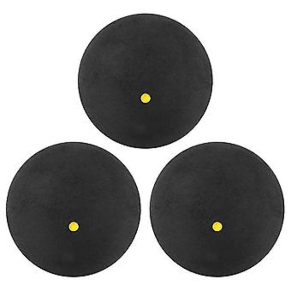 3 kpl Squashpallo - keltainen piste, hidas nopeus, urheilijalle