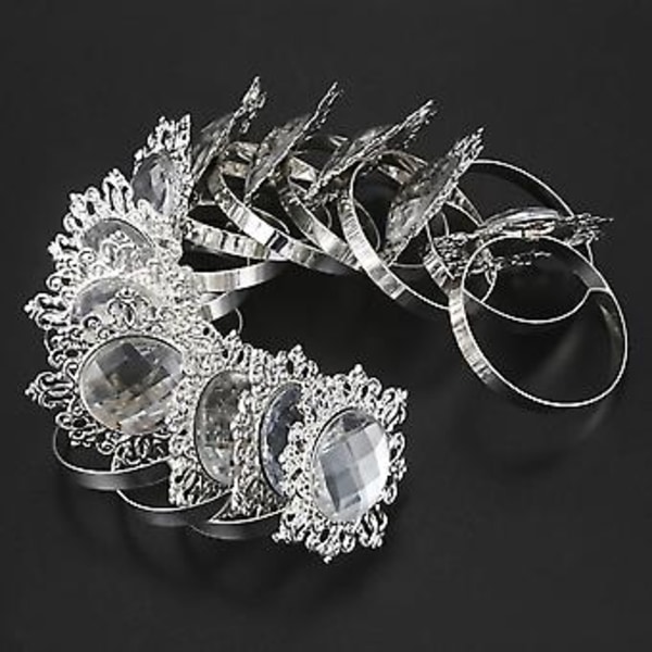 12 Stycken Servettringar Servett H Bröllopsbankett Middag R Silver