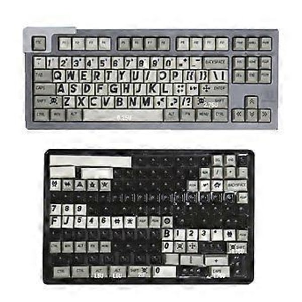 142 Tangenter Retro Programmer Tangentbordsskydd Tjock PBT DyeSublimation Ljustäta CherryProfile Tangentbordsskydd För Mekaniska Tangentbord
