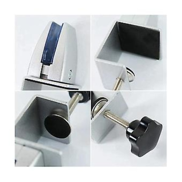 2 stk. Aluminium Legering Glas Klips Justerbar Mobil Skærm Klips Kontorbords Skillevæg Klips Sort