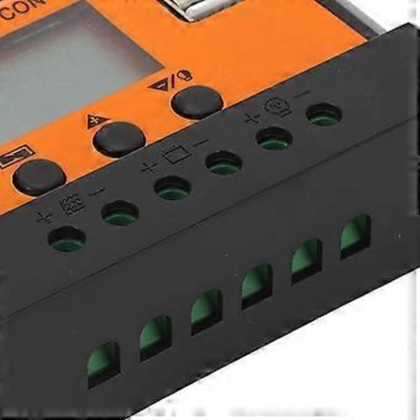 Solar Charge Controller LCD-display 3-trins styring Solpanel Opladningsregulator til syre-lithiumbatterier 12V 24V 30A