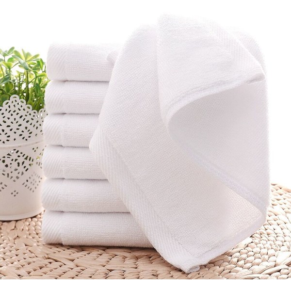 7-delad set vita bomullshanddukar hotellkvalitet mjuka handdukar 30x30 cm