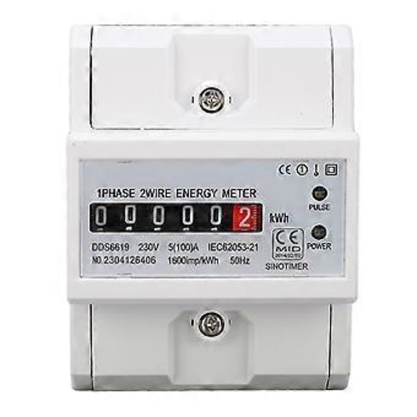 Enfas Energimätare Hushålls Multimeter DIN-skena Elmätare Ström Voltmeter