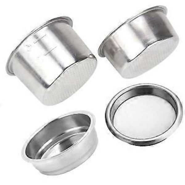 4 st 51mm Kaffefilter Ersättningsfilterkorg för Bottenlöst Portafilter för Espressomaskin Del