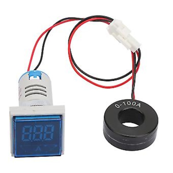 22mm LED-display AC Strömsignalindikator Digital Amperemeterindikator 0-100A AC220V (Blå)