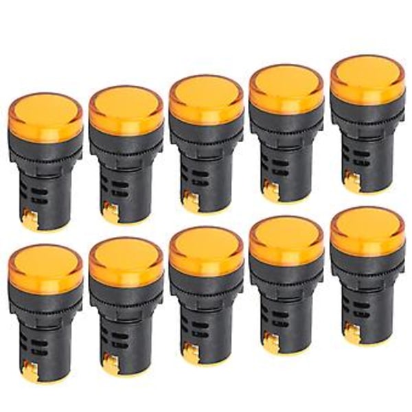 10 STK AD16‑22DS Gul LED-indikator Høj Lysstyrke LED-signallampe til Signalindikation AC /DC12V
