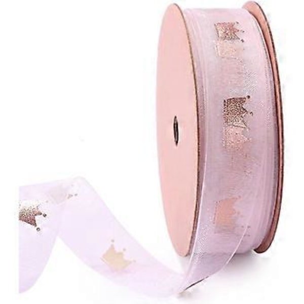 Rosa - 1 st, 19mm Krans Transparent Jul Snö Transparent Band - 19mm X 9m