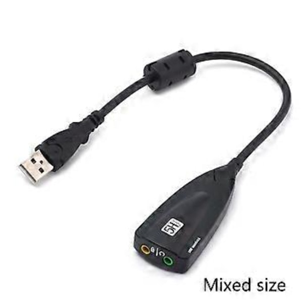USB Ljudkort Adapter 7.1 Kanal Extern Ljudadapter Stereo Konverterare AUX