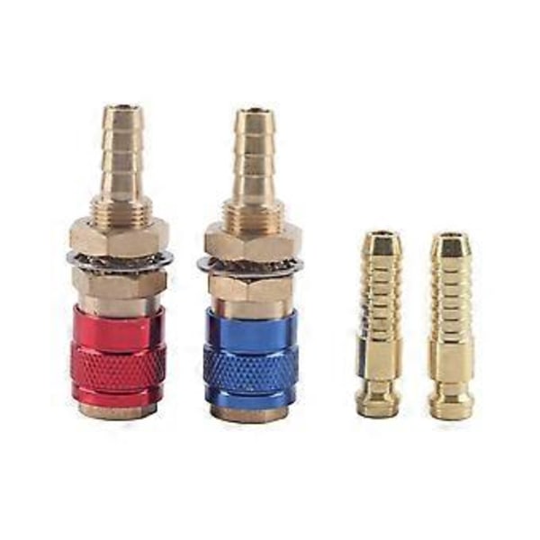 2st 8mm Vattenkyld & Gasadapter Snabbkoppling För TIG-svetspistol