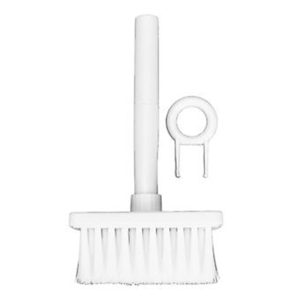 Tangentbordsborste Separat Dubbelhuvuddesign 5 i 1 Multifunktion 3-radig Design Plast Rengöringsborste Penna för Hörlurar Vit