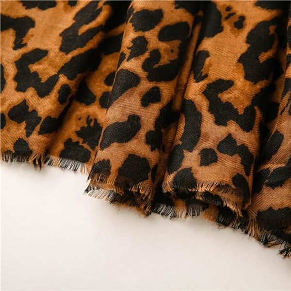 Leopardscarf Mode djurtryckt printed -linne känslasjal