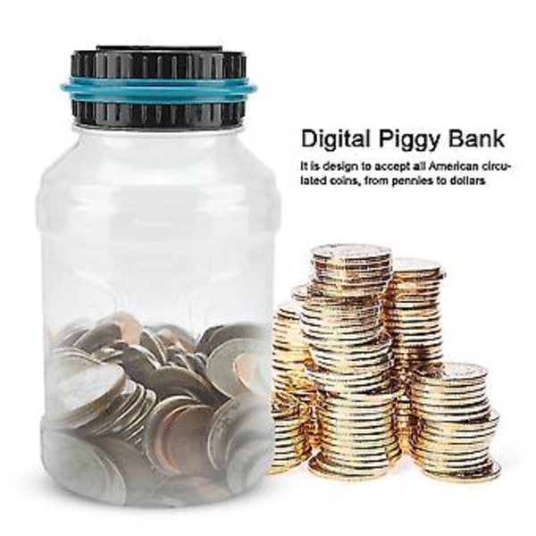 LCD Display Digital Spargris Pengabox Burk Dollar Mynträknare Pengar Sparbössa
