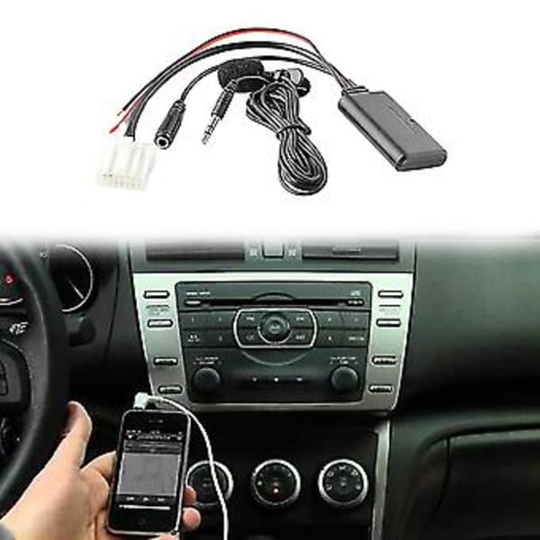 Auton Bluetooth 5.0 Aux-kaapeli Mikrofoni Handsfree Matkapuhelin Ilmainen Puheluadapteri 2 3 5 6 Mx5