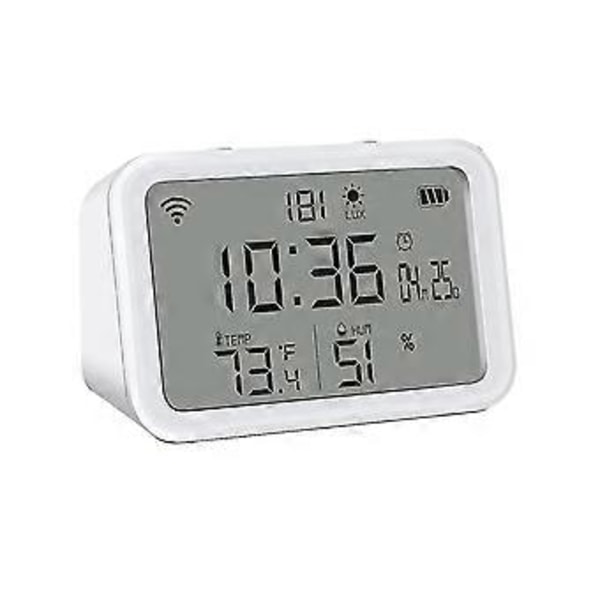 Wifi Termometer Hygrometer Med Lysintensitetsdetektion Wifi Temperatur Fugtighedsmåler Wit