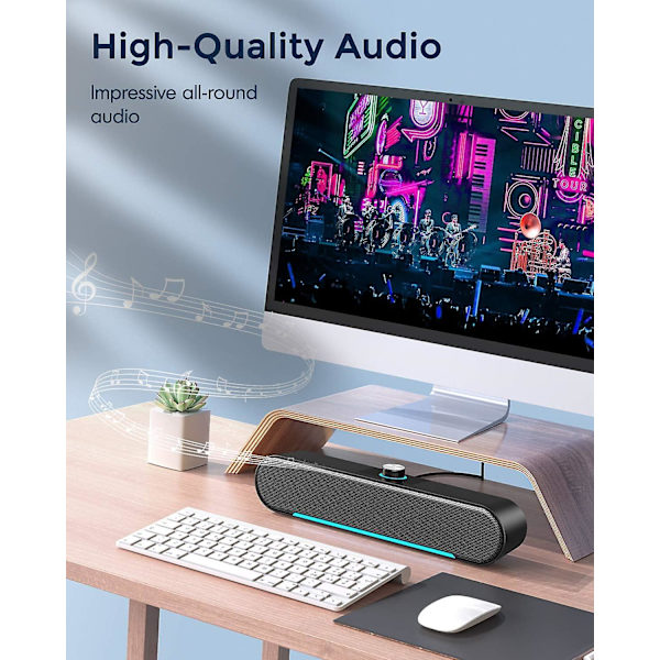 Datorhögtalare, Trådbunden Datorljudfält, Stereo Usb-driven Mini Soundbar-högtalare För Pc-surfplattor Stationär Mobiltelefon Bärbar dator