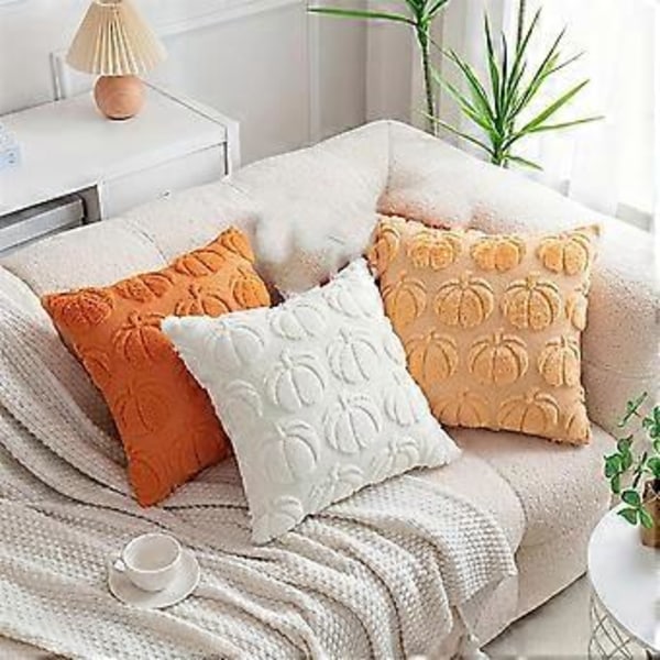 Høstlys Luksus Høyverdig Gresskarpute Putetrekk Gresskar Putevar Stue Sofa Dekorasjon, Lys Orange