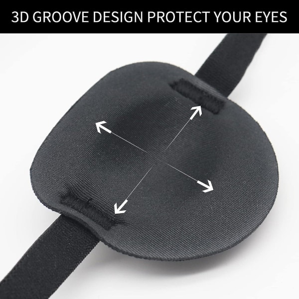 Eye Patches For Adults And Kids,lazy Eye Patch For Left Or Right Eye,soft And Adjustable,one Eye Cover For Pirate Or Cosplay (black)