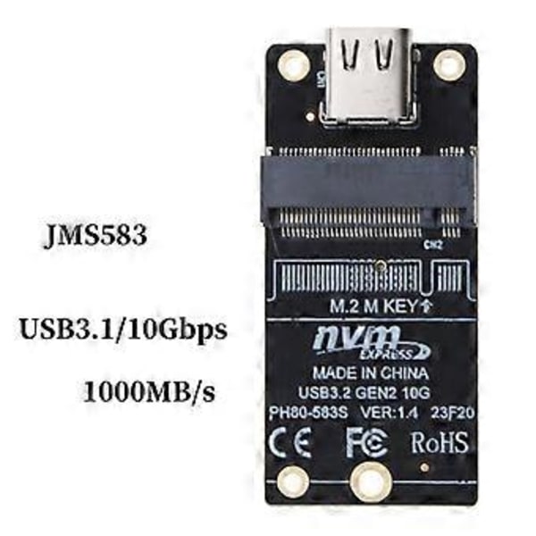 TYPE-C - M2 -sovitin M2 NVMe SSD -kotelosovitin M.2 M-Key - USB 3.1 Type-C