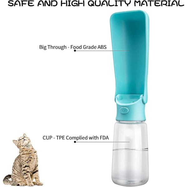 Läckagesäker backflödeshundvattenflaska 550 ml Hundkatt Resevatten Skål Utomhusgåva