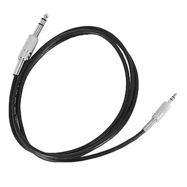 1,5 m 3,5 mm 1/8 tum Hane Till 6,35 mm 1/4 tum Hane Stereo Ljudkabel Het Svart