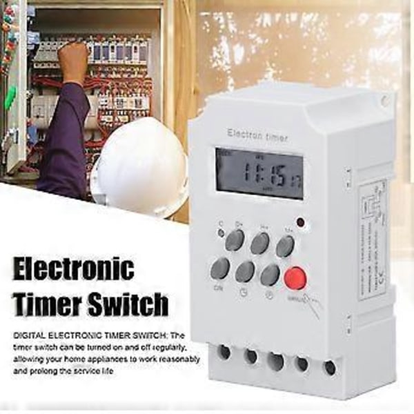 Elektroninen ajastinkytkin DIN-kisko LCD-mikrotietokoneen elektroninen älykäs ohjain KG316TII (AC 220V)