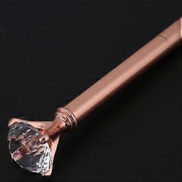 Roséguldfärgad kulspetspenna med strass: Metallpresentpapper för kontorsmaterial